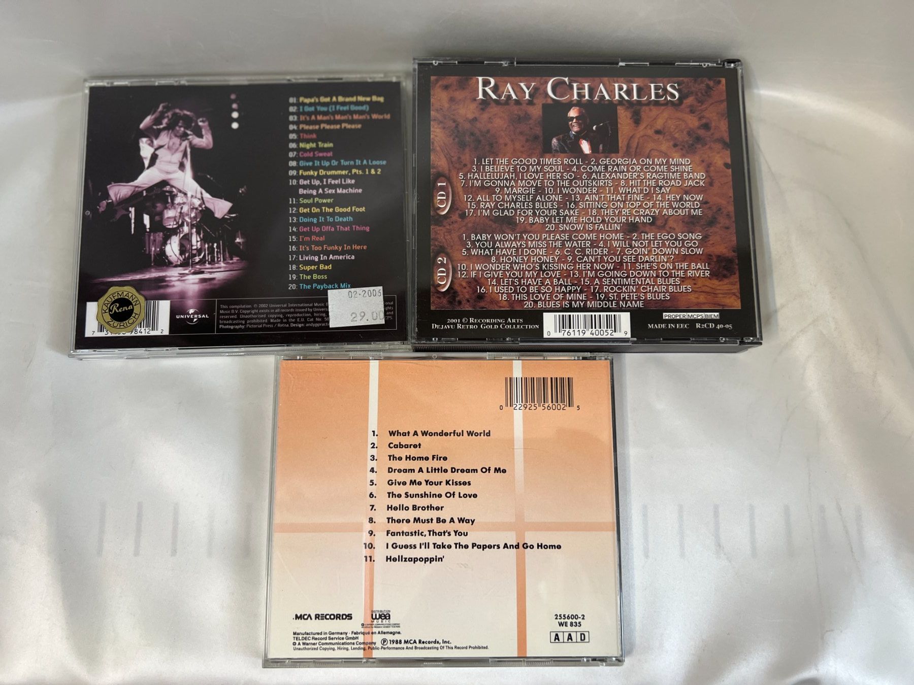 CD: CD-Sammlung: Ray Charles, James Brown, Louis Armstrong – Usato da Zürich venduto da Drahtzug 2