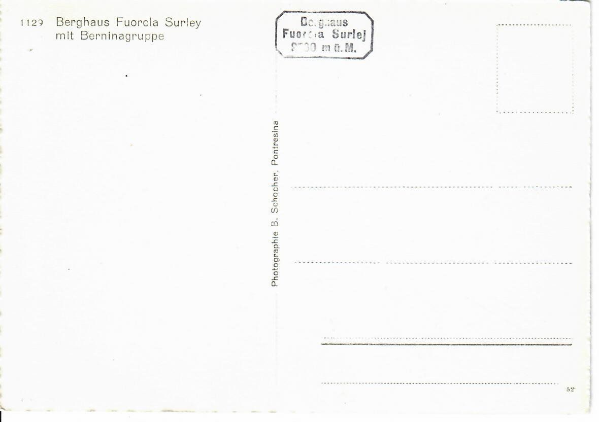 Cartoline postali: Berghaus Fuorcla Surley – Usato da Hochdorf venduto da Ziegel-16 1