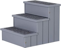 Pawhut Haustiertreppe mit Teppich Grau
