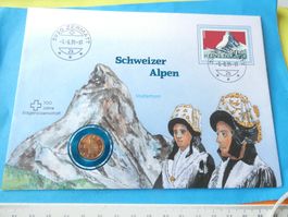 Schweiz 2001, Schweizer  Alpen Matterhorn, Münzbrief
