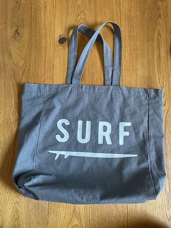 Stofftasche grau mit Print