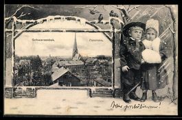 Grusskarten-AK Schwarzenbek, Ortspanoram
