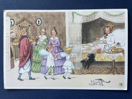 AK Postkarte Elsa Beskowmärchen Födelsedagen 1988 Katze Hund