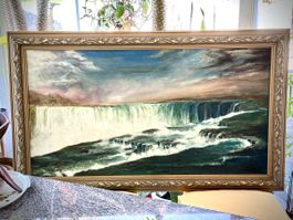 Ölgemälde auf Leine „Niagarafälle“  121x71 cm, von S.V.