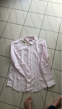 Mens Linen Shirt Pink Long Sleeve NEW!!!
