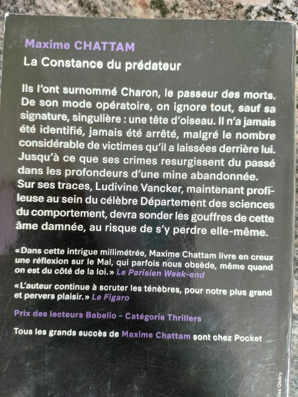 Libri: La Constance du prédateur Maxime Chattam – Usato da Cortaillod venduto da rozinna 1