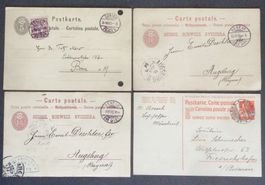 SUISSE: 4 cartes postales O des années 1882 à 1923