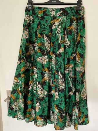 CAROLL Sommer Rock Gr 42 grün/braun 2 Taschen wie neu