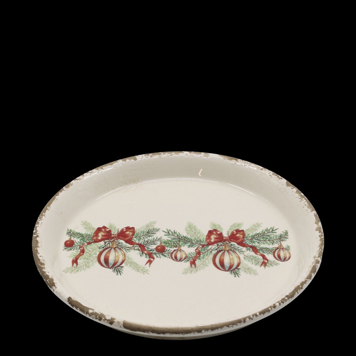 Teller: Chic Antique Teller mit Weihnachtskugel und Schleife – Neu und originalverpackt aus Innertkirchen von Glatthard-Interior 2