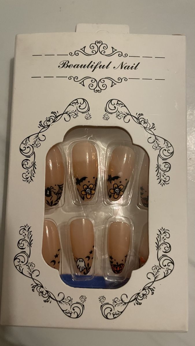 Unghie finte: Halloween pressed on nails 24s psbeige ghost bat spider – Nuovo e nell'imballaggio originale da Liebefeld venduto da Tings_Living_Culture 1