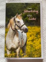 Geburtstags Karte Umschlag Glückwünsche Pferd Schimmel