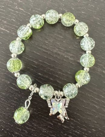 Perlenarmband Schmetterling, grün, Butterfly, Armband