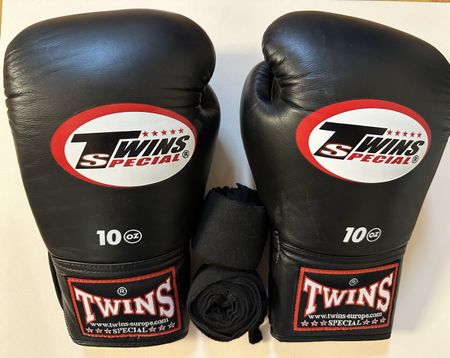 Boxhandschuhe schwarz Leder 
