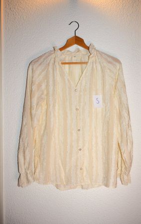 Elegante Vintage Bluse in Creme-Weiss, Gr. S, Top Zustand