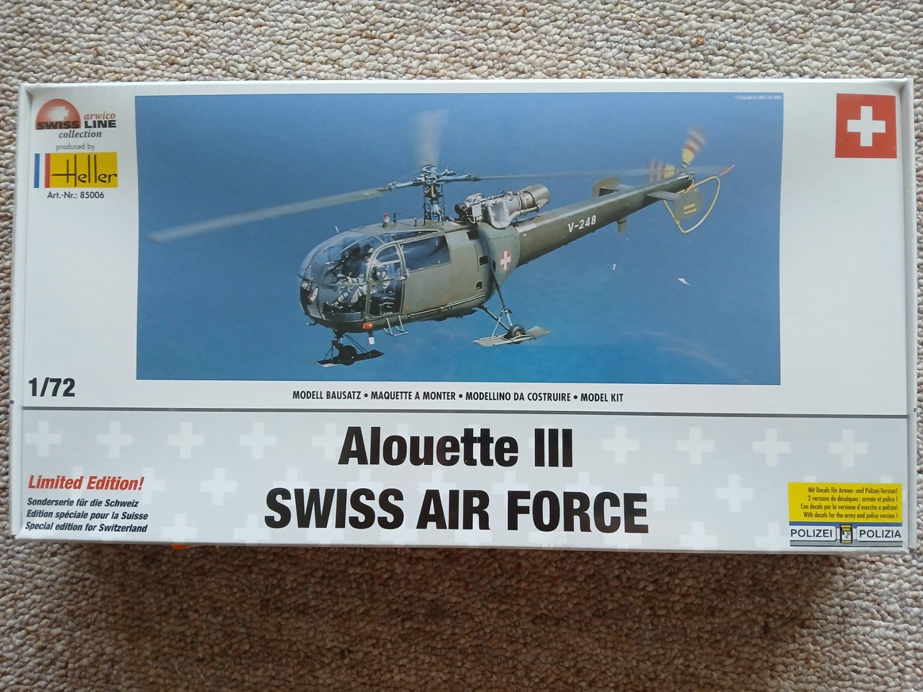 Heller Modellbausätze & Standmodelle: Heller  85006  Alouette III  Schweizer Luftwaffe  1:72 – Neu und originalverpackt aus Steffisburg von ursusmaritimus