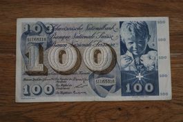 Schweiz 100 Franken – ältere Banknote, schöne Erhaltung