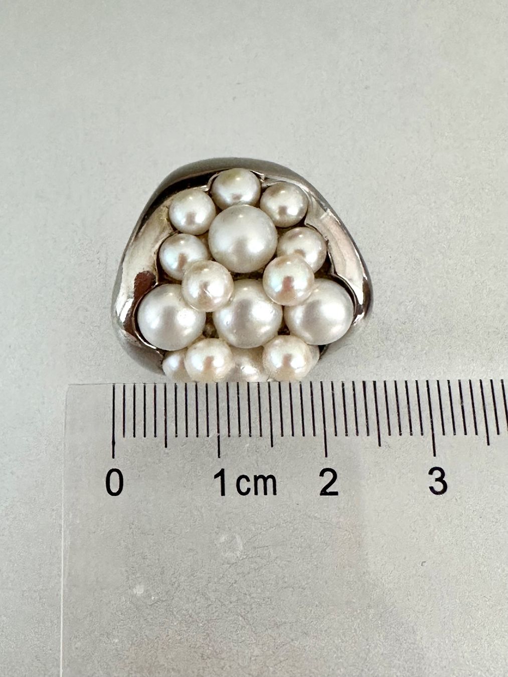 Anelli: Vintage 925er Silber Ring mit echten Perlen: 56-57 – Usato da Onex venduto da Antiqueshow 5