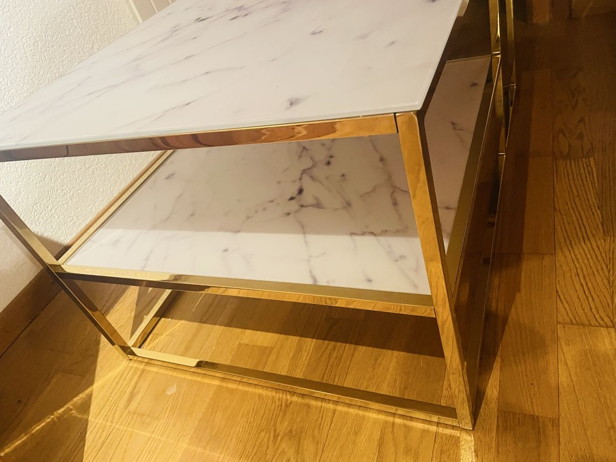 Tavoli: Moderner Couchtisch mit Marmor & Gold Optik – Usato da Rheinfelden venduto da slimjim 2