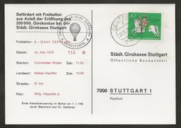 Ballon 1970 Deutschland Wasen Luftpost D - Graf Zeppelin