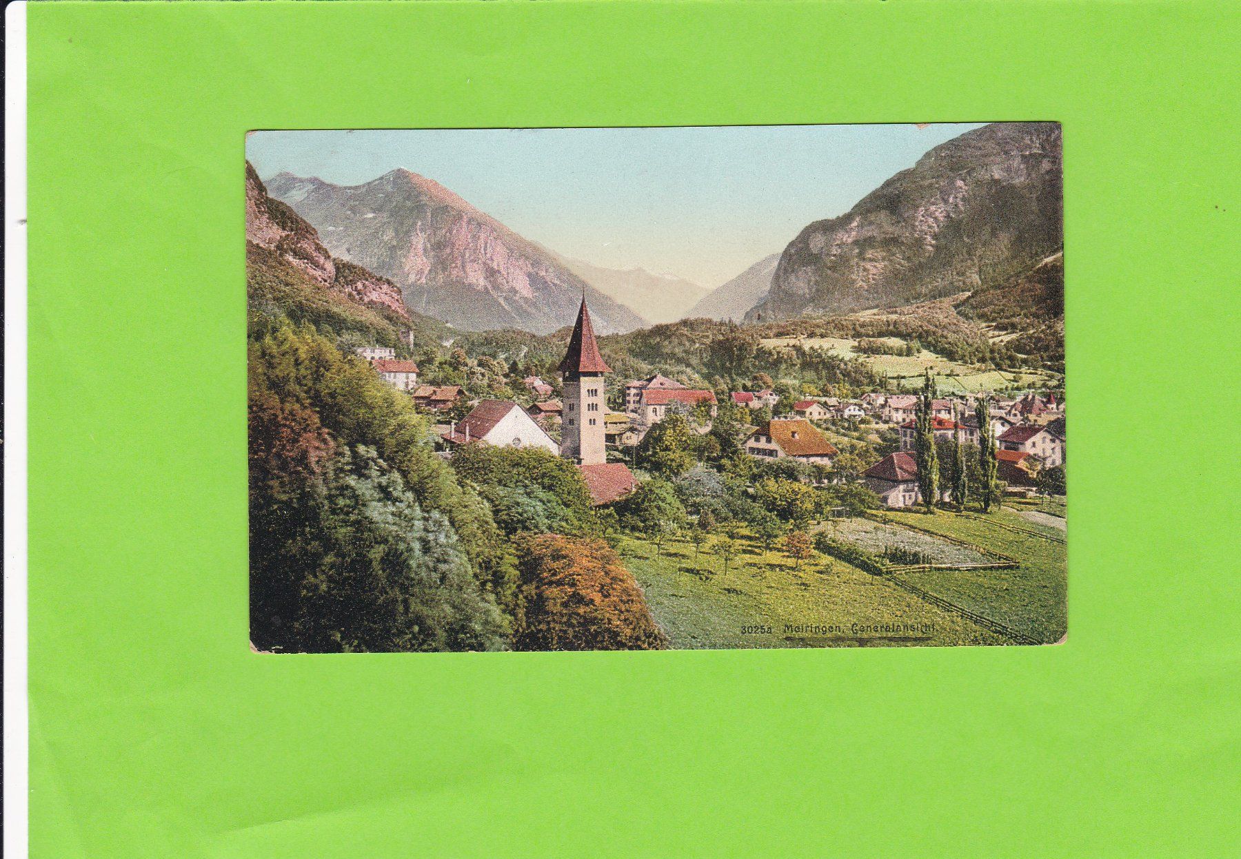 Cartoline postali: Meiringen-Generalansicht--1910 – Usato da St. Peterzell venduto da neckertal