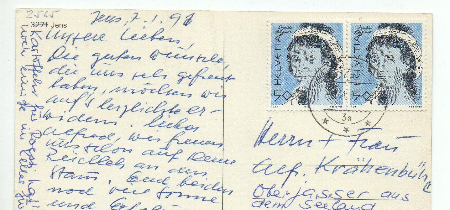 Cartoline postali: JENS Flugaufnahme – Usato da Jona venduto da philajona 1