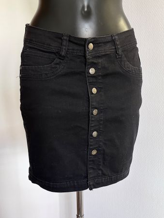 TOP 💜Gr M Stretch Jeans Jupe Rock mit durchgehenden Knöpfen