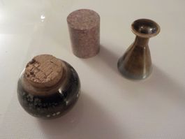 Miniatur Vase, zwei Töpfli für Setzkasten (Setzkasten 6)(3)