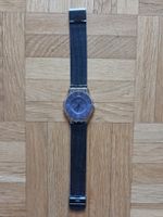 Swatch Uhr transparent blau Mesh-Armband guter Zustand