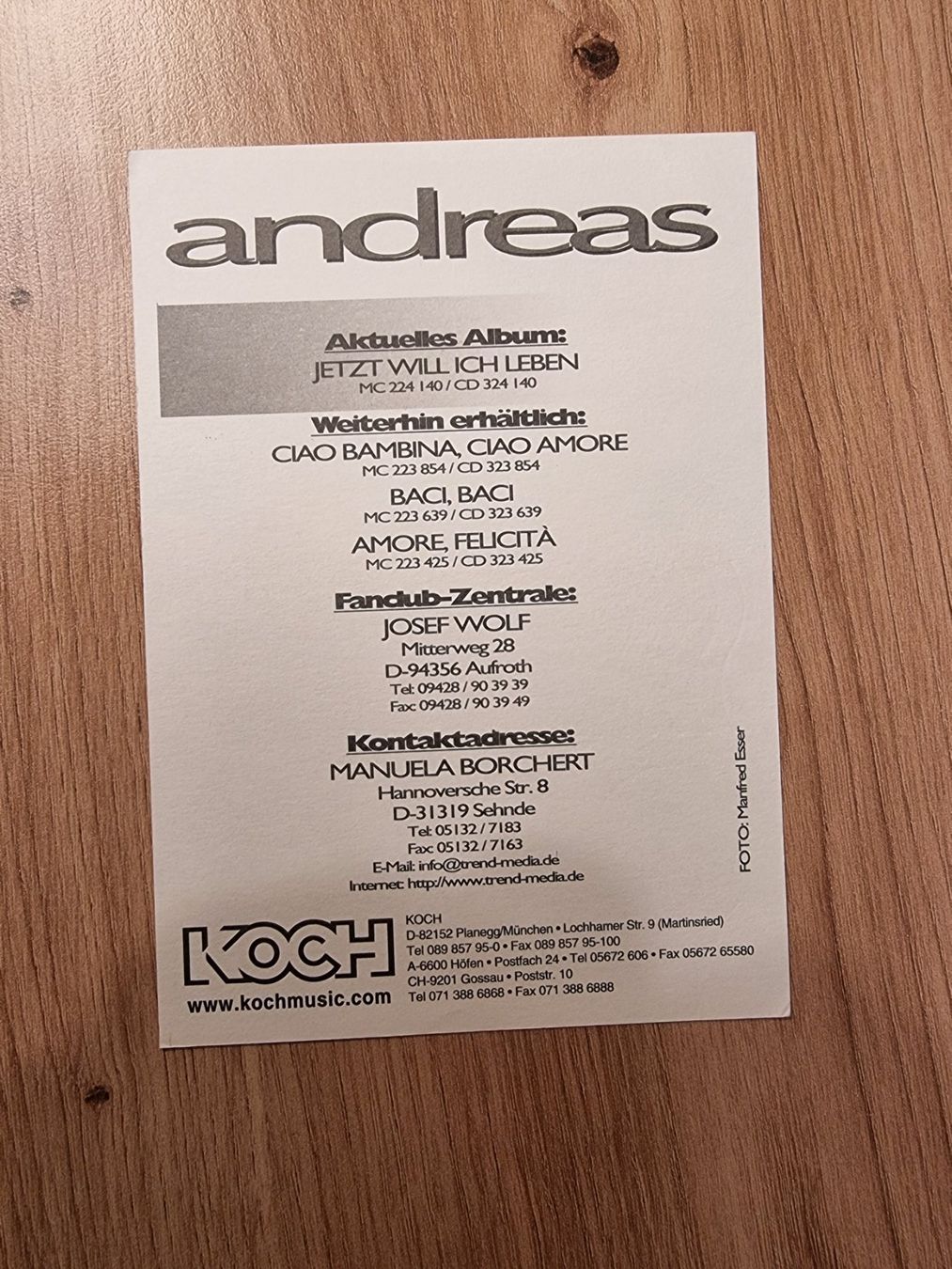 Autografi: Andreas Fultener Originalautogramm – Usato da Winterthur venduto da Christinakim 1