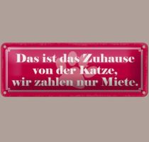 🐱 WIR ZAHLEN NUR MIETE Katzen Blechschild 🎀 27x10cm OVP 🔥