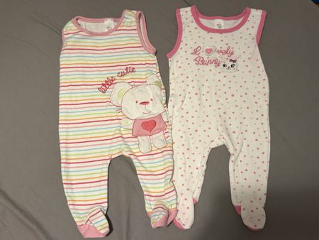 Lot de 2 grenouillères bébé, taille 56/62