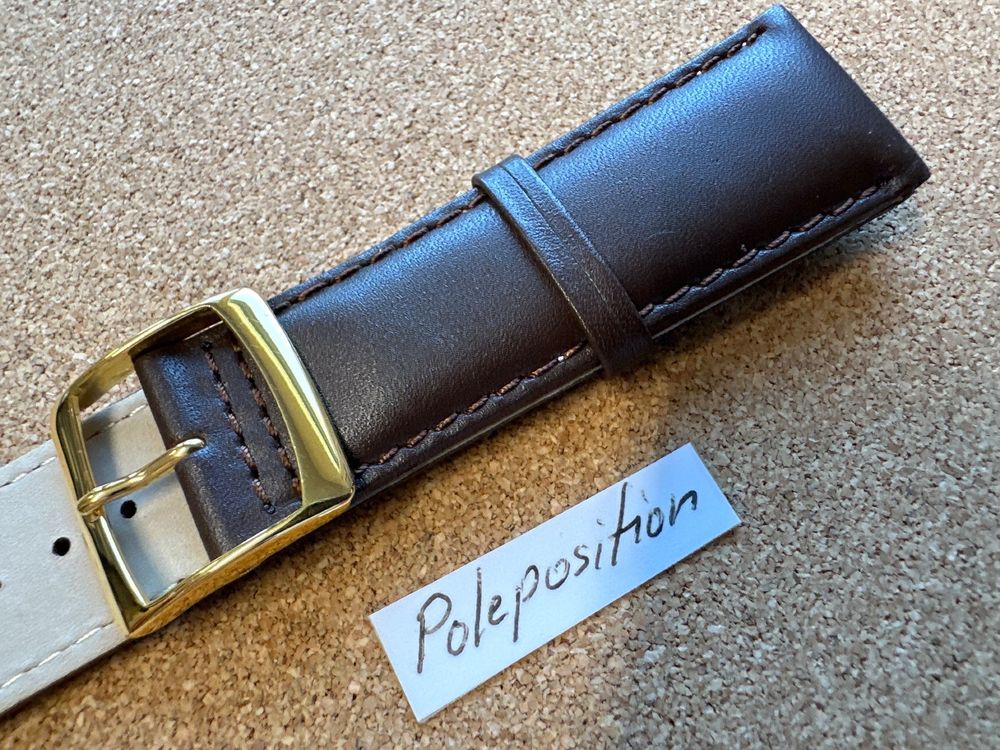 Bracciali & Braccialetti: 24mm Uhrenarmband Leder braun, Schliesse golden – Nuovo (secondo la descrizione) da Courlevon venduto da Poleposition 1
