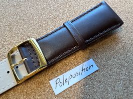 24mm Uhrenarmband Leder braun, Schliesse golden