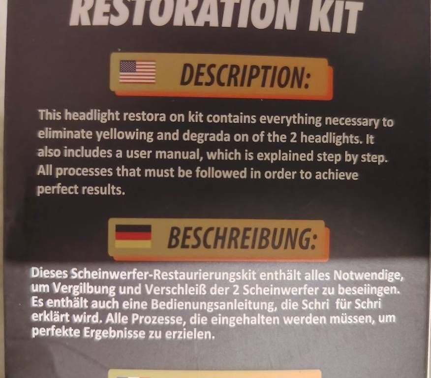 Scheinwerfer: Headlight Restoration Kit  – Gebraucht aus Balgach von ste_wqc7