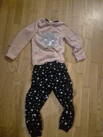 Girls cozy pyjama set - Cloud design - Size 134