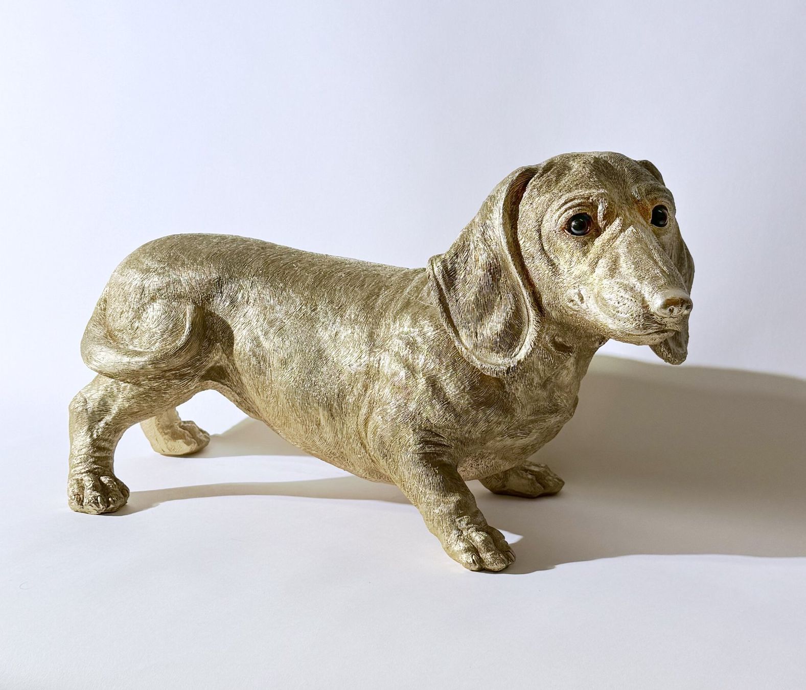 Statuette: Ornament Figur Dackel Hund - Figurine Teckel doré – Usato da Fribourg venduto da SebDelCH 1