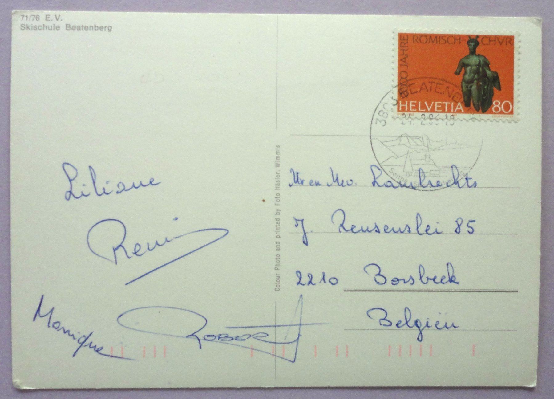 Cartoline postali: E.V. Skischule, Beatenberg – Usato da Fétigny venduto da Billy2miny 1