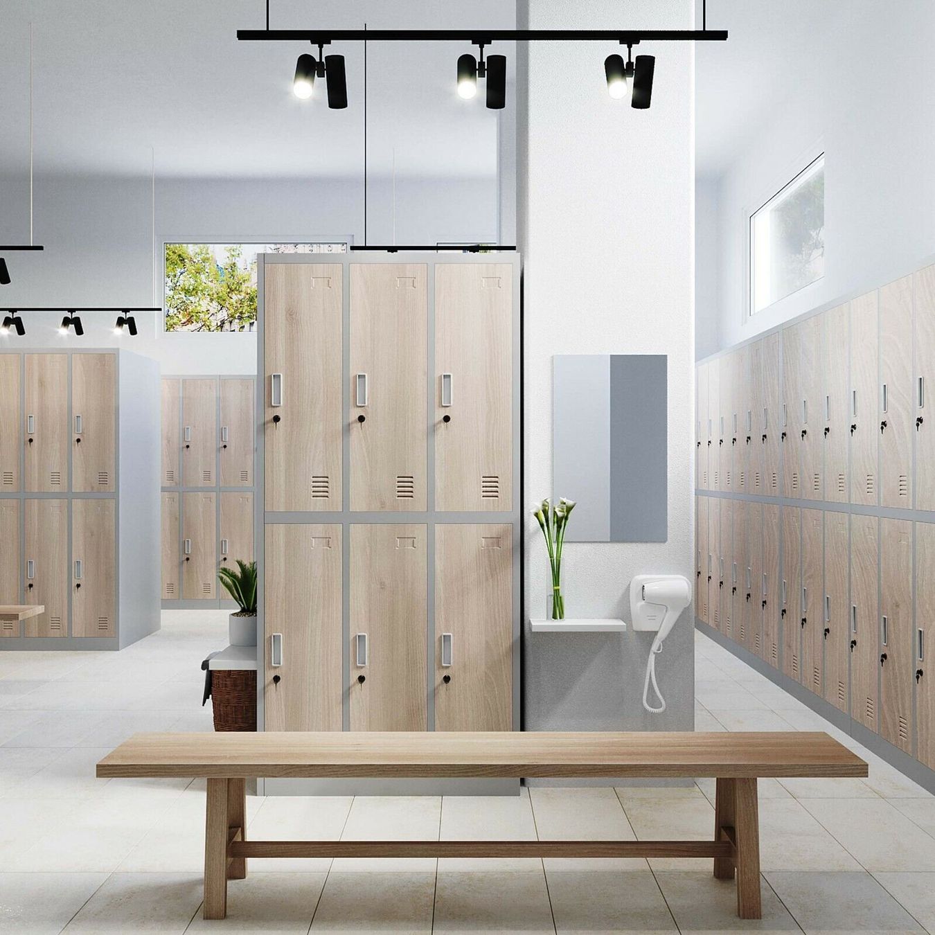 Armadi: Schliessfachschrank 6 Fächer - Weiss/Holzoptik – Nuovo e nell'imballaggio originale da Wallenwil venduto da toesstal-vertrieb 7