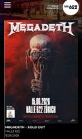 Megadeath Konzert ticket