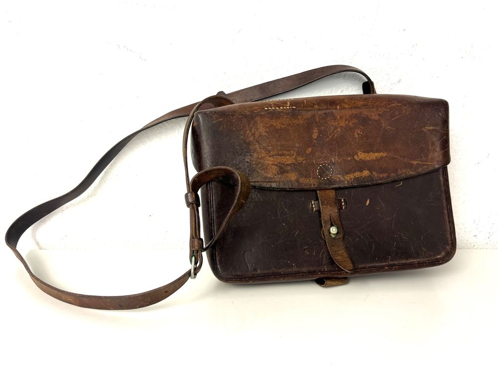 SCHWEIZER ARMEE Offiziers Kartentasche Leder ca. 1960er 2