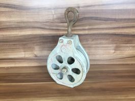 Grosse Seilrolle Umlenkrolle aus Aluminium und Eisen