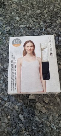 Damen Basic Spaghettitrager Tops 2 Stck. Grösse XXL 52/54