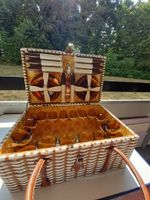 Panier pique-nique vintage complet vintage 8 personnes