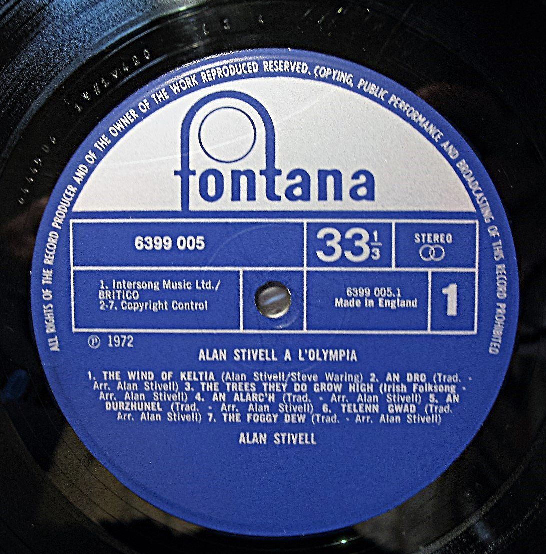 Dischi in vinile: ALAN STIVELL "À L'Olympia" LP in VG+ – Usato da Monthey venduto da Pingmub 3