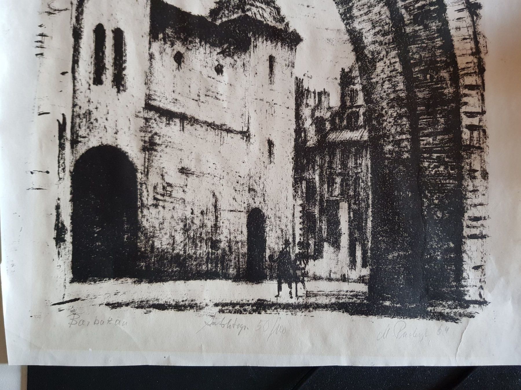Grafica & Litografie: Autolithografie Zeichnung Bild Barbakan – Usato da Walterswil BE venduto da Lonitti 3