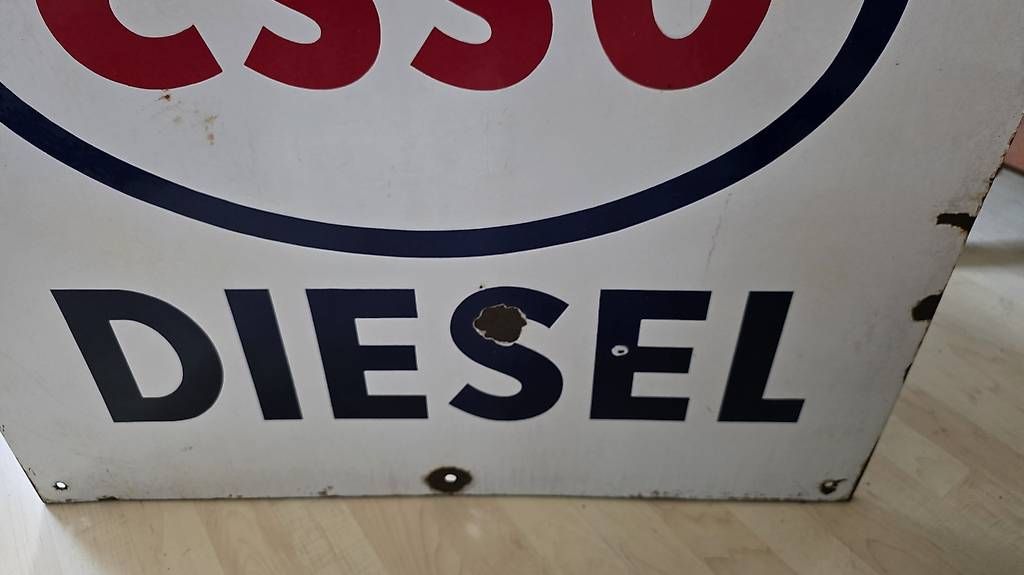 Ecriteaux: Grosses Esso Emailschild 85x85 – D'occasion à Ettingen par 1964erNachtzugfahrer 3