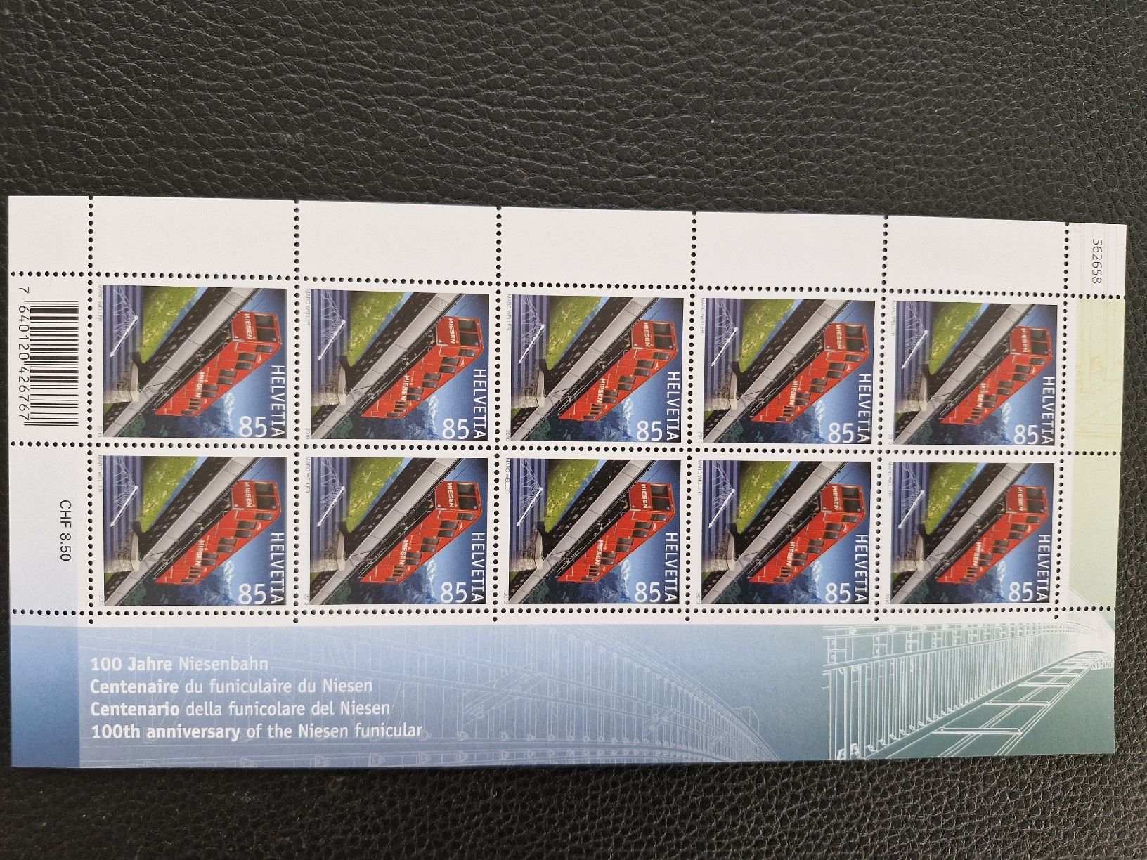 Alle Briefmarken: Niesenbahn 100 Jahre Jubiläum Briefmarkenbogen Postfrisch – Neu (gemäss Beschreibung) aus Frauenfeld von Kasico 1