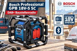 DAB+ Baustellenradio von Bosch GPB 18V-5 SC