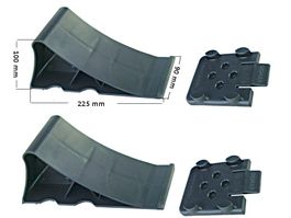 2 Praktische Unterlegkeile, Radkeile mit Halter Neu