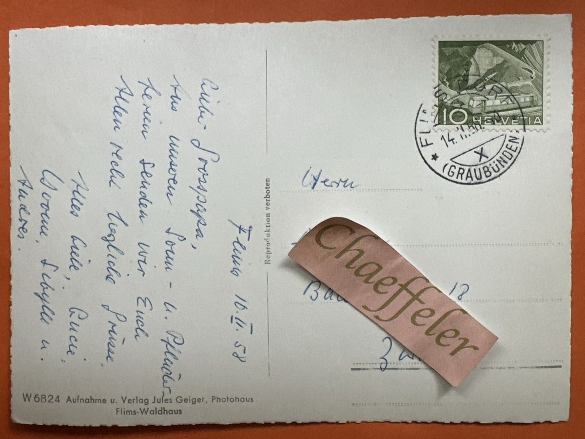Cartes postales: Ansichtskarte 1958 Films Dorf Winter mit Stempel  – D'occasion à Zürich par Chaeffeler 1